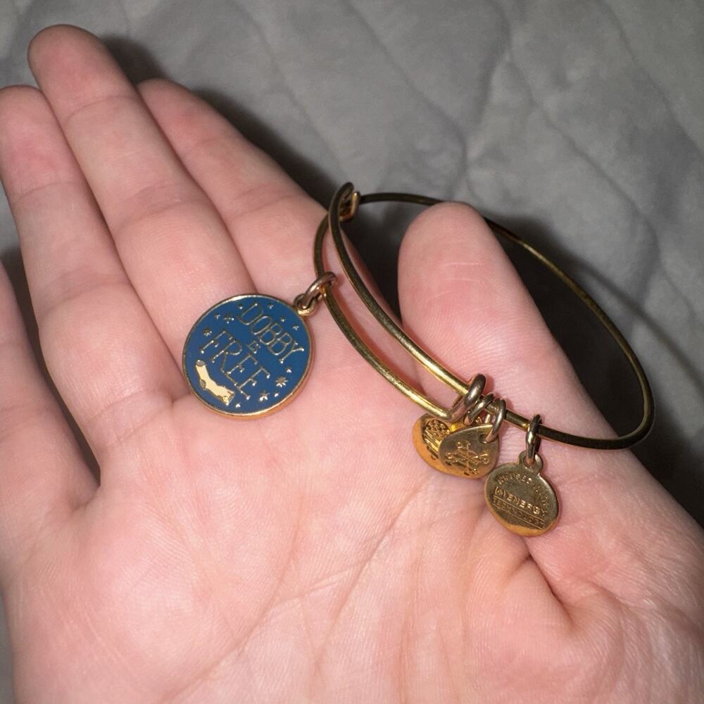 Alex And Ani Harry Potter Dobby Is Free Gold Bangle Bracelet Retired - Picture 3 of 5
